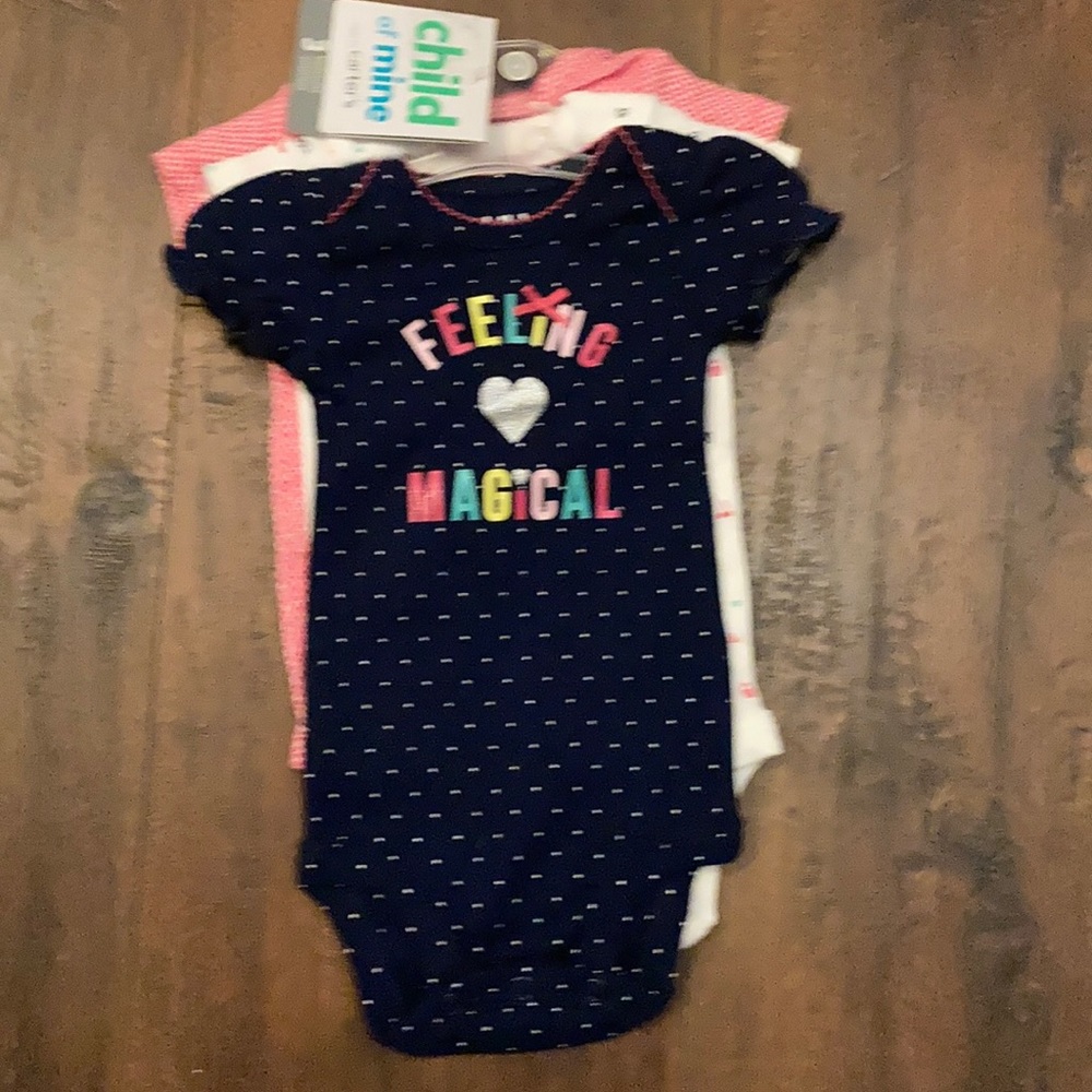 Newborn Girls 3 pack Onesie Set